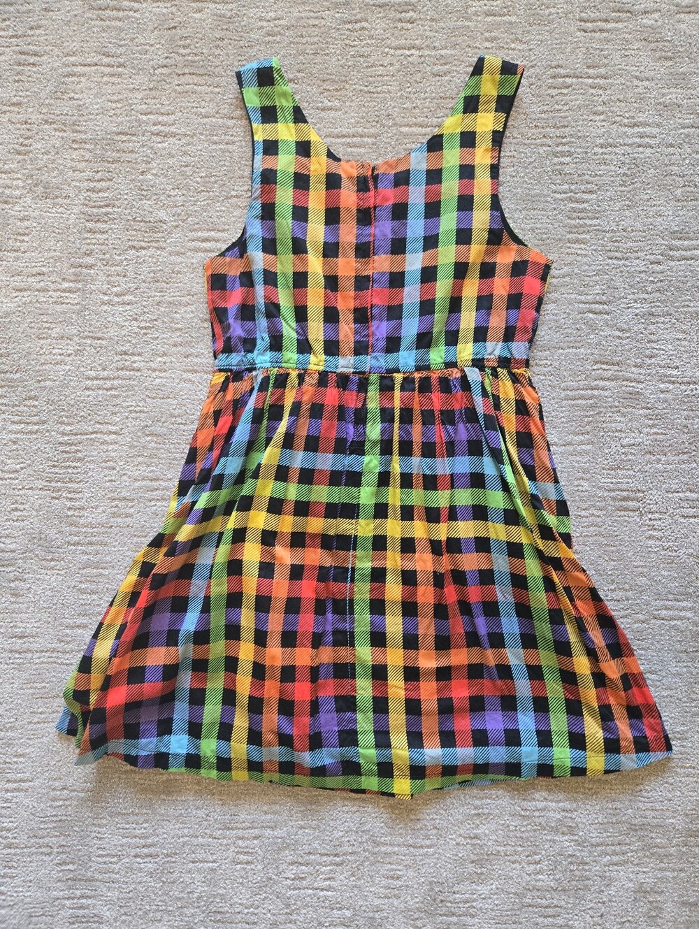 ModCloth Optimistic Effect Rainbow Gingham Dress Size L - Picture 6 of 12
